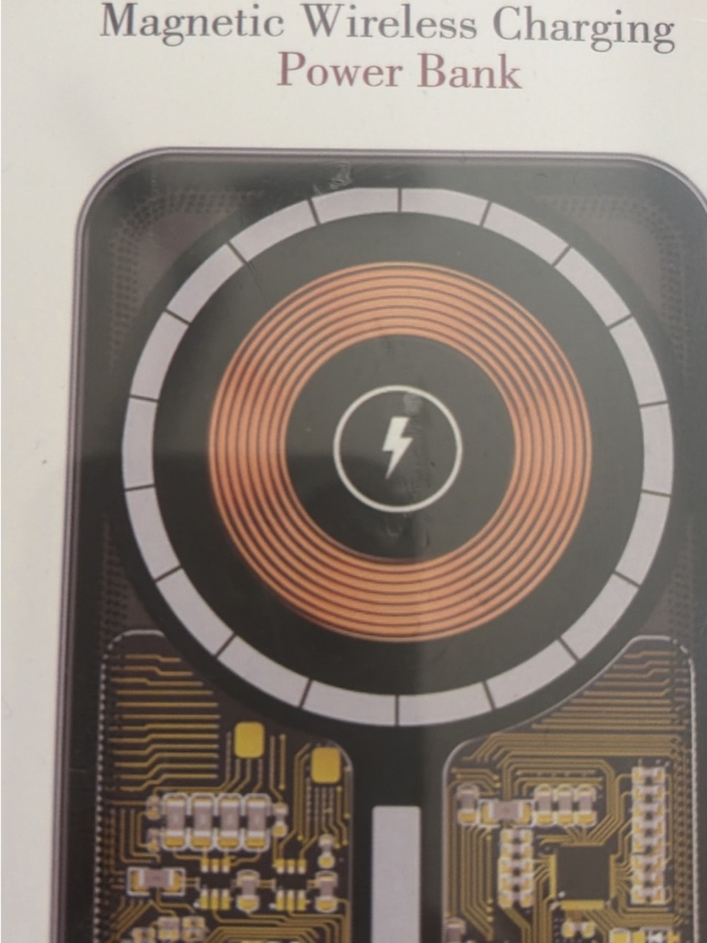 Magnetic Wireless Charging Power Bank - Black & Copper Coil new